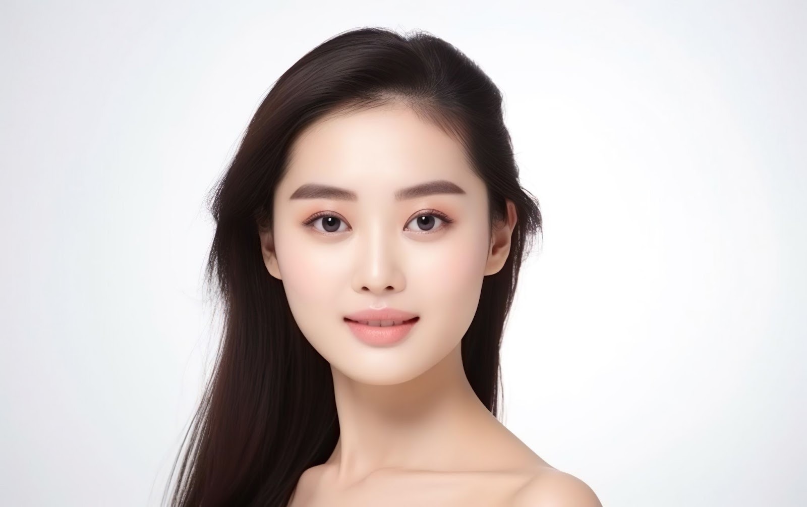 たるみやほうれい線のない美肌の女性